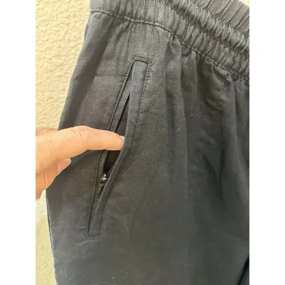 Athleta Linen Black Women's Pants - Picture 3 of 11